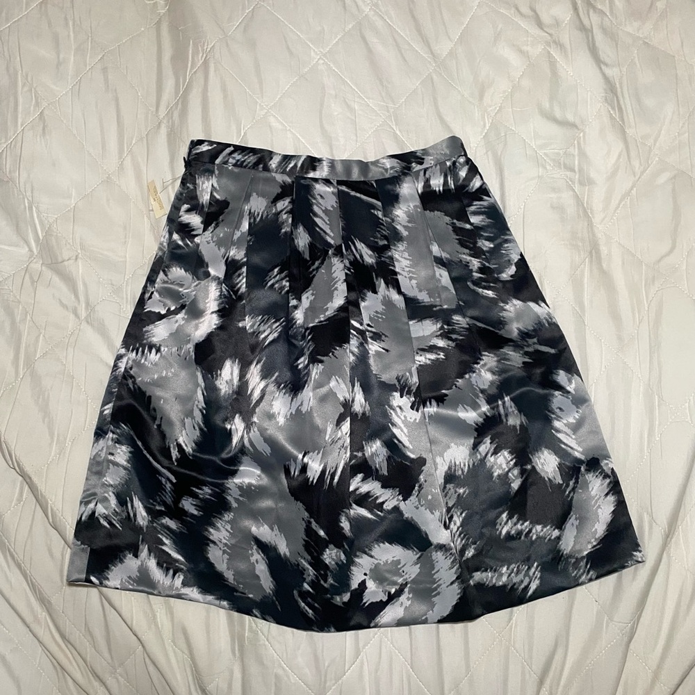 Michael Kors Black and Gray A-Line Mini Skirt